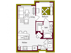 A1 Floor Plan | Domain Northgate | Apartments in College Station, TX