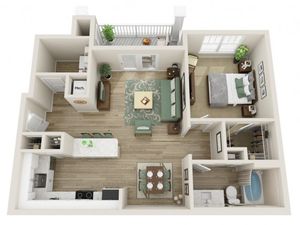 Image of The Juniper One Bedroom Floor Plan