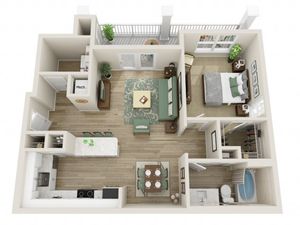 Image of The Juniper Alternate One Bedroom Floor Plan