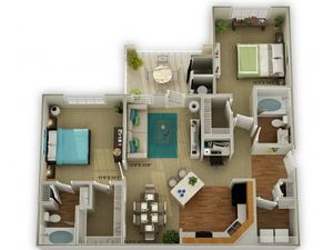 Photo of The Brookstone Two Bedroom Floor Plan
