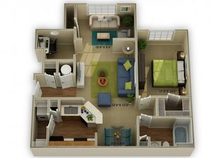 Photo of The Meadowview with Sunroom One Bedroom Floor Plan
