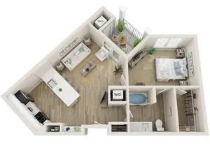 The St George One Bedroom Floor Plan