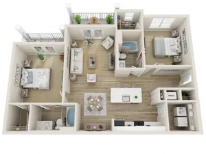 The Santa Rosa Two Bedroom Floor Plan