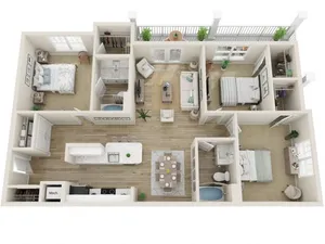 The Panama Three Bedroom Two Bath Floor Plan