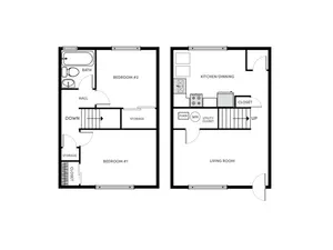 Updated Townhouse Style Apartments Featuring Carpeted Bedrooms, Neutral Paint Schemes, Granite Style Countertops, Hardwood Style Floors, Appliances, Spacious Closets, Matching Appliances