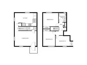SkyView Columbus Updated Townhouse Style Apartments Featuring Carpeted Bedrooms, Neutral Paint Schemes, Granite Style Countertops, Hardwood Style Floors, Appliances, Spacious Closets, Matching Appliances