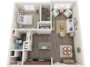 The Clemens Deluxe | One Bedroom | 859 sqft | Extended Living Area
