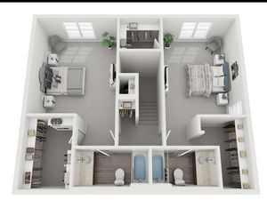 Two Bedroom | Two Bathroom | Townhome | Second Floor