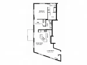 1 Bed + Den / 1.5 Bath - 1,245 SF