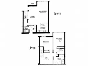 2 Bed + Den / 1.5 Bath Townhouse - 1,475 SF