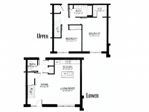 2 Bed / 1.5 Bath Townhouse - 1,380 SF