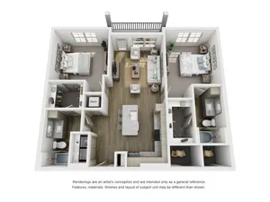 2 bedroom 2 bath floor plan