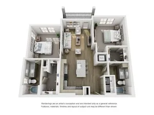 2 bedroom 2 bath floor plan