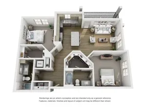 2 bedroom 2 bath floor plan
