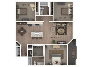 3 bedrooms, 2 baths