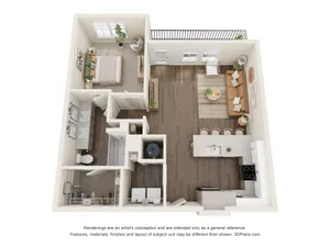 The Palm | 1 Bed + 1 Bath Apartment | 903 SF