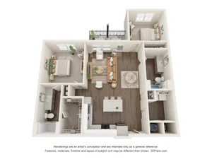 The Pelican | 2 Bed + 2 Bath Apartment | 1,245 SF