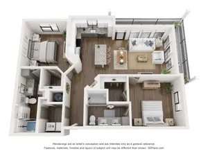 The Charter 1,195 Two Bedroom Apartment