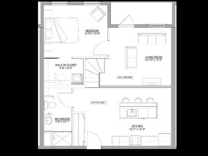 The Fredrick 1 bedroom floorplan