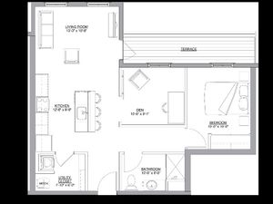 1 bedroom with a den