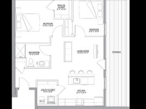 2 bedroom, 1 bath