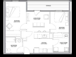 The John floorplan, 2 bedroom