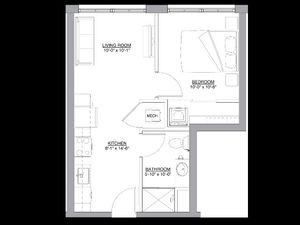 The Jordan Floorplan, 1 bedroom