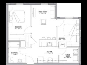 The Kaitlyn Floorplan, 2 bedroom