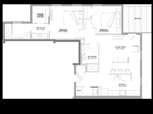 The Crispin Floorplan, 2 bed 2 bath