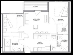 The Richard, 2 bedroom 2 bath