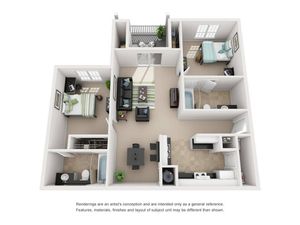 2 Bed 2 Bath Prem
