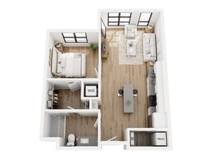 One Bedroom Floor Plan