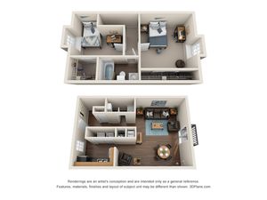 2 Bed 1.5 Bath TH-DLX