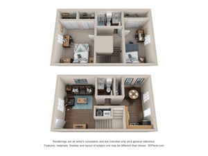 2 Bed 1.5 Bath TH
