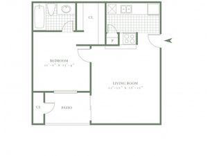 One Bedroom/One Bath - 561sf