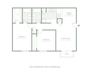 Two Bedroom/Two Bath - 950sf