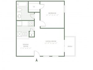 One Bedroom/One Bath - 554sf