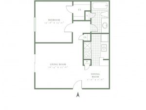 One Bedroom/One Bath - 651sf