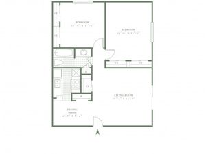 Two Bedroom/One Bath - 918sf