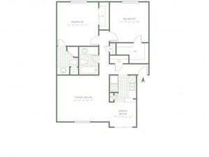 Two Bedroom/Two Bath - 1060sf