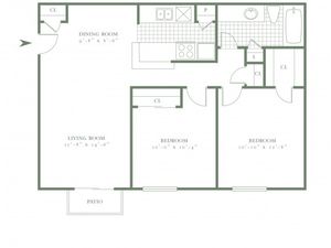 Two Bedroom/One Bath - 850sf