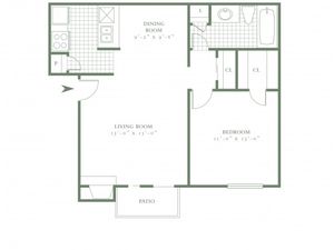 One Bedroom/One Bath - 673sf