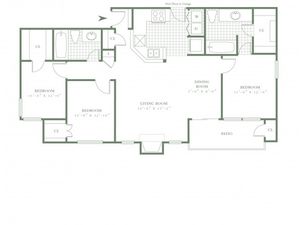 Three Bedroom/Two Bath - 1286sf