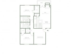 Two Bedroom/Two Bath - 1244sf