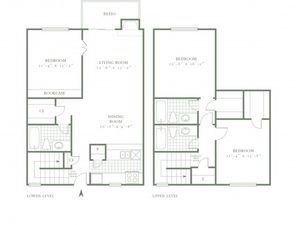 Three Bedroom/Three Bath - 1523sf