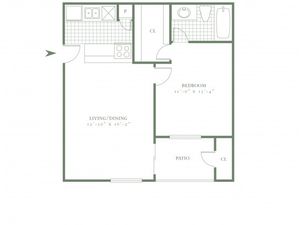One Bedroom/One Bath - 561sf