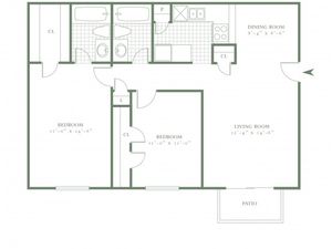 Two Bedroom/Two Bath - 899sf
