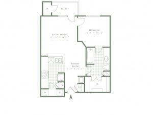 One Bedroom/One Bath - 697sf
