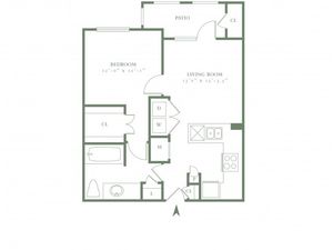 One Bedroom/One Bath - 663sf