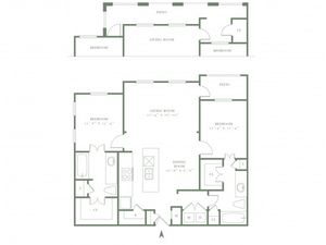 Two Bedroom/Two Bath - 1168sf